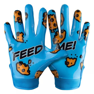 Gants de récepteur de football américain légers personnalisés série Feed Me gants de rugby antidérapants durables hommes adultes jeunes gants de sport - Product Image 1