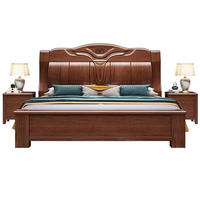 Cadre de lit double de style chinois moderne en bois de chêne simple avec boîte de rangement haute Design traditionnel pour les meubles de chambre à coucher ou d'hôtel
