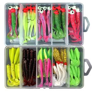 Juego de Señuelos Blandos con Cola en T y Anzuelo de Cabeza Plomada, Cebo Artificial para <span class=keywords><strong>Pesca</strong></span> de Lubina - Product Image 5