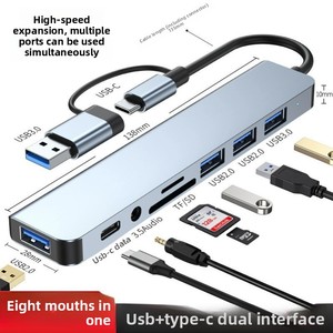 Station d'accueil <span class=keywords><strong>USB</strong></span>-<span class=keywords><strong>C</strong></span> 8-en-1 double port Spot avec prise en charge <span class=keywords><strong>USB</strong></span> 3.0 et TF/<span class=keywords><strong>SD</strong></span> pour téléphones mobiles - En stock - Product Image 3