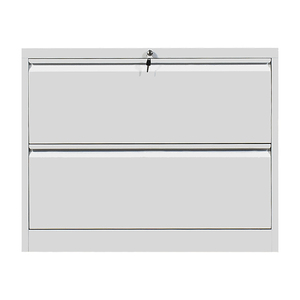 Armoire à tiroirs blanche, armoire à dossiers à 2 tiroirs avec serrure, armoire de rangement en métal - Product Image 2