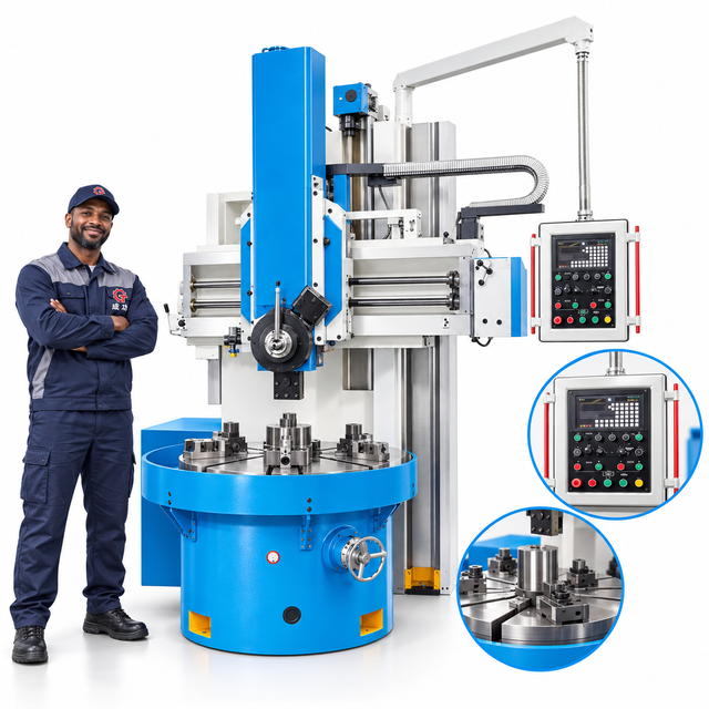 Vertical Turret Lathe Single Column Metal Turning Machine CNC Control Heavy Duty Factory Manual CNC Lathe