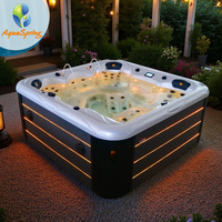 Baignoire carrée Aquaspring Spa 2m jacuzzi extérieur pour 6 personnes Jacuzzi Balboa Baignoires de spa à domicile avec 74 jets de massage