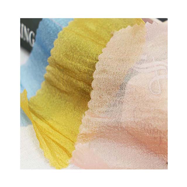 100% полиэстер, ткань из гофрированной органзы, тканая ткань из крепированной органзы для детской одежды и свадьбы