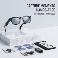 Gafas Inteligentes con IA, Cámara de 8MP, Grabación de Video 1080P, Asistente de Voz con IA, Transferencia WiFi, Llamadas Inalámbricas, OEM, ODM