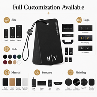 Étiquettes suspendues personnalisées noires en papier kraft imprimé pour vêtements, étiquettes de prix personnalisées, étiquettes de bijoux pour marques de vêtements