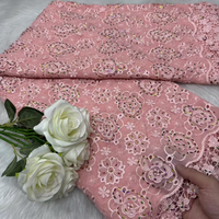 Robes pour femmes brodées de haute qualité NI.AI, en tissu de coton et de mousseline de soie couleur café, dentelle soluble dans l'eau, techniques de tricotage