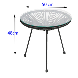 طقم أثاث حدائق خارجي من 3 قطع مصنوع من الراتان البلاستيكي متعدد الألوان للشرفة والفناء - Product Image 2