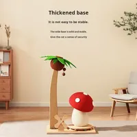 Griffoir écologique pour chat en sisal, support d'escalade en forme de champignon rouge, jouet vertical auto-entretenant anti-chute