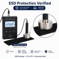 Cinta de Sujeción Antiestática ESD con Gancho y Bucle, Resistividad Superficial 10^6-10^9 Ohm/sq, Segura para Cuartos Limpios en Electrónica