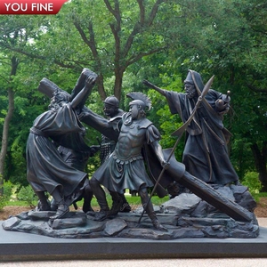 Youfine ngoài trời Công Giáo Tôn Giáo điêu khắc cuộc sống Kích thước Christ Jesus tượng đồng 14 trạm của thập giá - Product Image 3