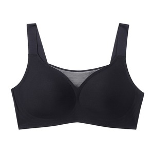 Sujetador deportivo de yoga sin aros, de punto sin costuras, con copas finas y profundas, espalda en U, tirantes ajustables, patrón liso, talla grande para mujer - Product Image 4