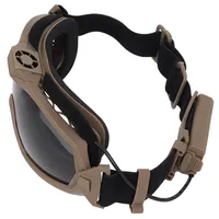 Lunettes tactiques anti-buée, lunettes de protection pour le ski, l'airsoft, le CS, transparentes, noires, 2 lentilles, lunettes anti-poussière pour le motocross avec micro-ventilateur