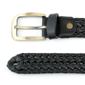 Cinture lavorate a maglia da <span class=keywords><strong>donna</strong></span> intrecciate in vera pelle <span class=keywords><strong>marrone</strong></span> nero di lusso con fibbia in oro personalizzato - Product Image 5