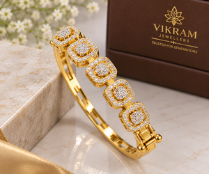 Bracelet en or 24 carats Kada 6,96 grammes, fait main, or fantaisie, pour femmes, pour les mariages, bijoux indiens traditionnels - Product Image 3