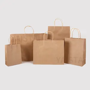 Emballage plastique à emporter, 50 pièces, sac en papier imprimé personnalisé pour aliment rapide