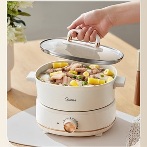Olla Eléctrica Multifuncional Midea de 3.3L, Vaporera para Uso en el Hogar y Dormitorios - Product Image 1