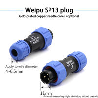 Connecteur d'aviation étanche IP68 de haute qualité, fiche femelle SP13 et prise mâle circulaire pour Weipu
