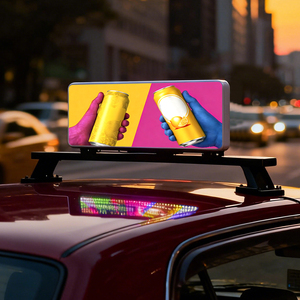 Display LED per <span class=keywords><strong>Auto</strong></span>, Schermo Scorrevole Personalizzabile per Pubblicità Digitale, Pannello LED Bifacciale per Tetto <span class=keywords><strong>Auto</strong></span> e Taxi - Product Image 1