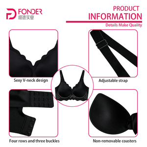 Reggiseno Senza Cuciture Wireless con Supporto in Gel, Bordo Ondulato, <span class=keywords><strong>Taglie</strong></span> <span class=keywords><strong>Forti</strong></span>, Push-Up, Effetto Lifting, Coppe Sottili, Comfort, <span class=keywords><strong>per</strong></span> Donna - Product Image 4