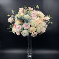 Boules de fleurs en soie personnalisées en gros pour centres de table de mariage, boules de fleurs artificielles pour la décoration de mariage