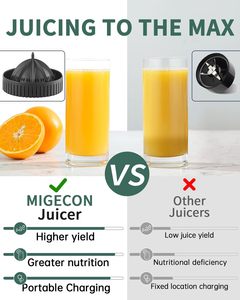 Mixeur Électrique Portable USB Rechargeable en Acier Inoxydable pour <span class=keywords><strong>Jus</strong></span> d'Agrumes, Idéal pour Orange, Utilisation Quotidienne en Extérieur, Maison et Camping-Car - Product Image 2