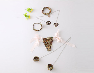 Stampa leopardata <span class=keywords><strong>Sexy</strong></span> Lingerie femminile adulto Cosplay Cat Style con accessori - Product Image 4