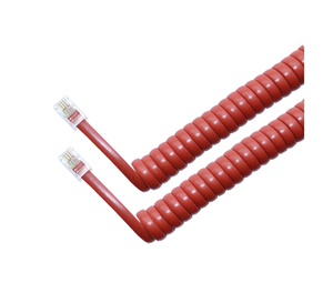Câble téléphonique spiralé 4 conducteurs rouge <span class=keywords><strong>RJ11</strong></span> 4P4C pour combiné téléphonique, <span class=keywords><strong>prix</strong></span> usine - Product Image 2