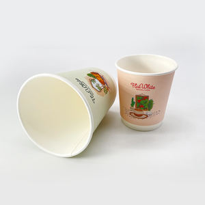 Vasos de papel de pared doble a base de plantas para cafeterías escolares 6/7/8/10/12/16oz perfecto para leche de jugo de agua tapa degradable desechable - Product Image 2