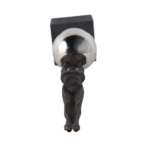 Scultura Figura in Posizione Verticale su Sfera, Pezzo d'Arte per Arredamento Casa, Soggiorno, Scaffale, Ufficio - Product Image 6