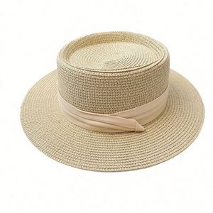 2025 New Women Summer Outdoor Seaside <b>Sunscreen</b> Straw Hat Bow Beach Woven Sun Boater Hat - Product Image 5