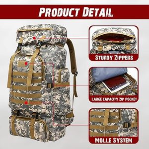 <span class=keywords><strong>Sac</strong></span> <span class=keywords><strong>à</strong></span> <span class=keywords><strong>dos</strong></span> tactique unisexe <span class=keywords><strong>70L</strong></span> imperméable avec doublure en PVC, fermeture éclair, pour randonnée, camping, voyage, chasse, survie, grand <span class=keywords><strong>sac</strong></span> <span class=keywords><strong>à</strong></span> <span class=keywords><strong>dos</strong></span> - Product Image 3