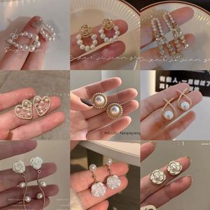 2025 nouvelle mode nœud papillon Zircon boucles d'oreilles perle Roses fleur femmes pendentif argent boucles d'oreilles Simple bijoux accessoires cadeaux - Product Image 2