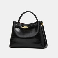 Sac à main bandoulière de luxe pour femme, motif alligator vintage, en PU, forme seau, fermeture éclair, capacité jusqu'à 1L