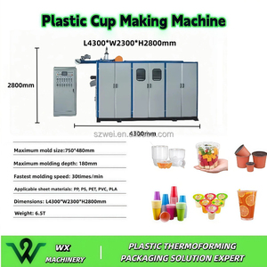 Machine de thermoformage de gobelets en plastique d'<span class=keywords><strong>occasion</strong></span> Machine de fabrication de tasses à café en plastique entièrement automatique Machine de fabrication de tasses en plastique à usage unique - Product Image 3