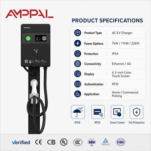 Amppal 7Kw 11Kw 22Kw 220v Car Mobile New Energy Chargeur Ev mural au sol Station de charge pour véhicules électriques - Product Image 2