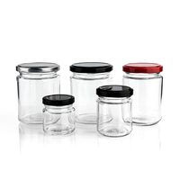 Tarro de vidrio recto vacío de 500ml, 750ml, 1000ml para miel, mermelada y encurtidos con tapa metálica