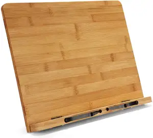 Suporte de livro de biscoito de madeira de bambu,