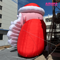 Arche gonflable géante de 9 m, Père Noël en costume rouge et barbe blanche, décoration de Noël pour événements festifs