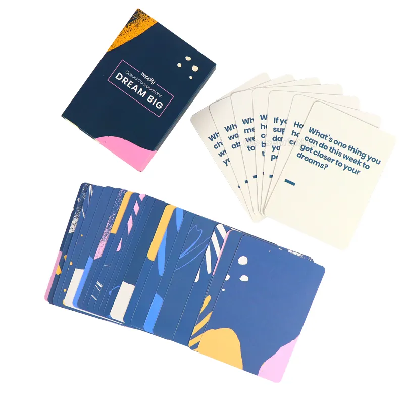 صانع ألعاب بطاقات الصين مخصص طباعة كاملة الألوان بطاقات محادثة عارضة سطح السفينة للزوجين