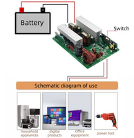 Inversor de Onda Sinusoidal Pura de 12V 24V a 110V 220V, PCBA, Sistema de Almacenamiento de Energía Solar con Batería, Módulo de Placa Inversora de Energía para el Hogar de 1000W, DIY