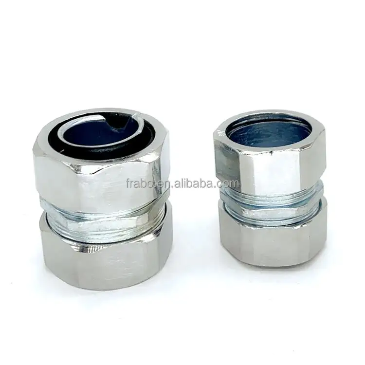 DGJ Type zinc alloy Self secured union Flexible Conduit Compression Connector to Steel pipes