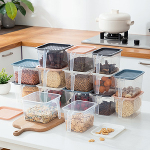 Modern Design BPA Free Stackable Square Food Storage Bins <b>Refrigerator</b> Fridge Plastic Organizer Boxes with Handle Lids - Product Image 2