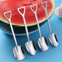 Cuillère en acier inoxydable en forme de pelle, cuillère à dessert originale pour pastèque, crème glacée, café, thé, ustensile de cuisine, bar, table