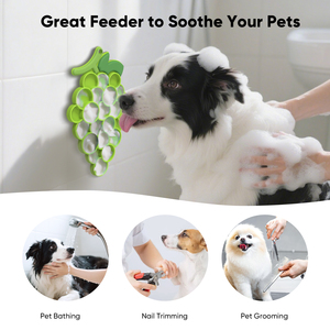 Tapis de nourriture pour animaux de compagnie en silicone à ventouse style raisin, produit de toilettage pratique pour chats et chiens - Product Image 3