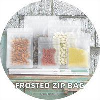 Sac transparent givré personnalisé à fermeture éclair pour épices, thé, aliments pour animaux de compagnie, emballage cadeau scellé à trois côtés, impression par gravure