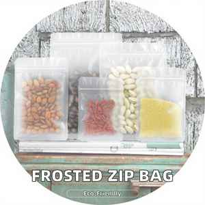 Sac à fermeture éclair sur pied en plastique recyclé transparent givré personnalisé pour les emballages d'aliments pour animaux de compagnie de café aux épices - Product Image 3