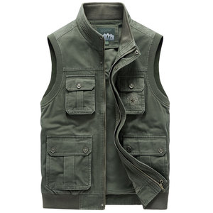LAYENNE <span class=keywords><strong>Gilet</strong></span> de travail multi-poches pour homme <span class=keywords><strong>en</strong></span> coton surdimensionné photographe <span class=keywords><strong>en</strong></span> <span class=keywords><strong>maille</strong></span> noire utilitaire coupe-vent pour la pêche <span class=keywords><strong>en</strong></span> plein air <span class=keywords><strong>en</strong></span> coton pour hommes - Product Image 2