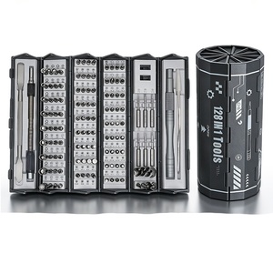 Kit de tournevis multifonctionnel 128-en-1, portable, de précision, avec étui rigide, outils de maintenance pliables - Product Image 4