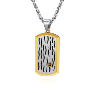 Pendentif insigne militaire biseauté 3D de la <span class=keywords><strong>série</strong></span> Water Ripple Collier pendentif en acier au titane pour hommes - Product Image 5